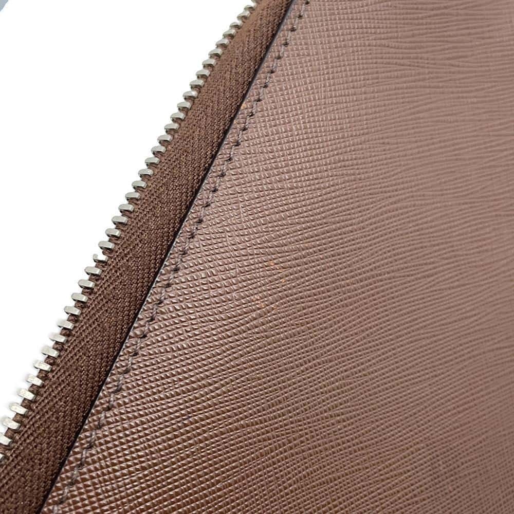 Prada Clutch Bag Saffiano Logo Leather Shoulder Business - Picture 11 of 12
